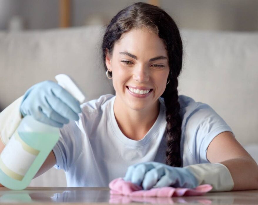 cleaning nanny and woman spray a table surface to 2025 04 06 09 22 56 utc 1